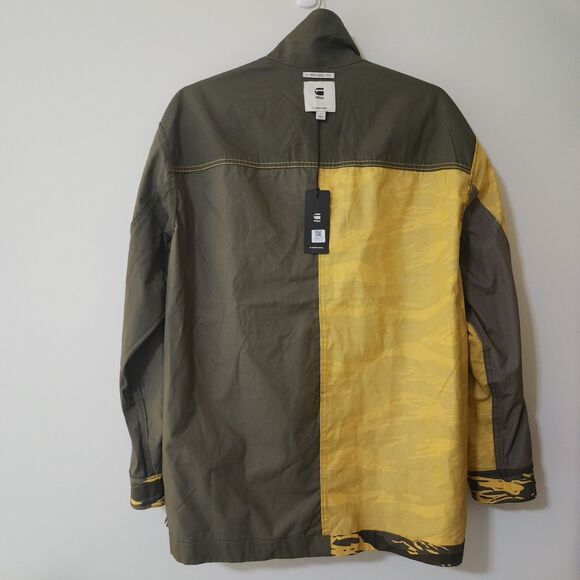 NWT $170 G-Star Raw Mens R-3N Boxy Shirt Jacket Shadow Olive Green Yellow Size L - Picture 7 of 14